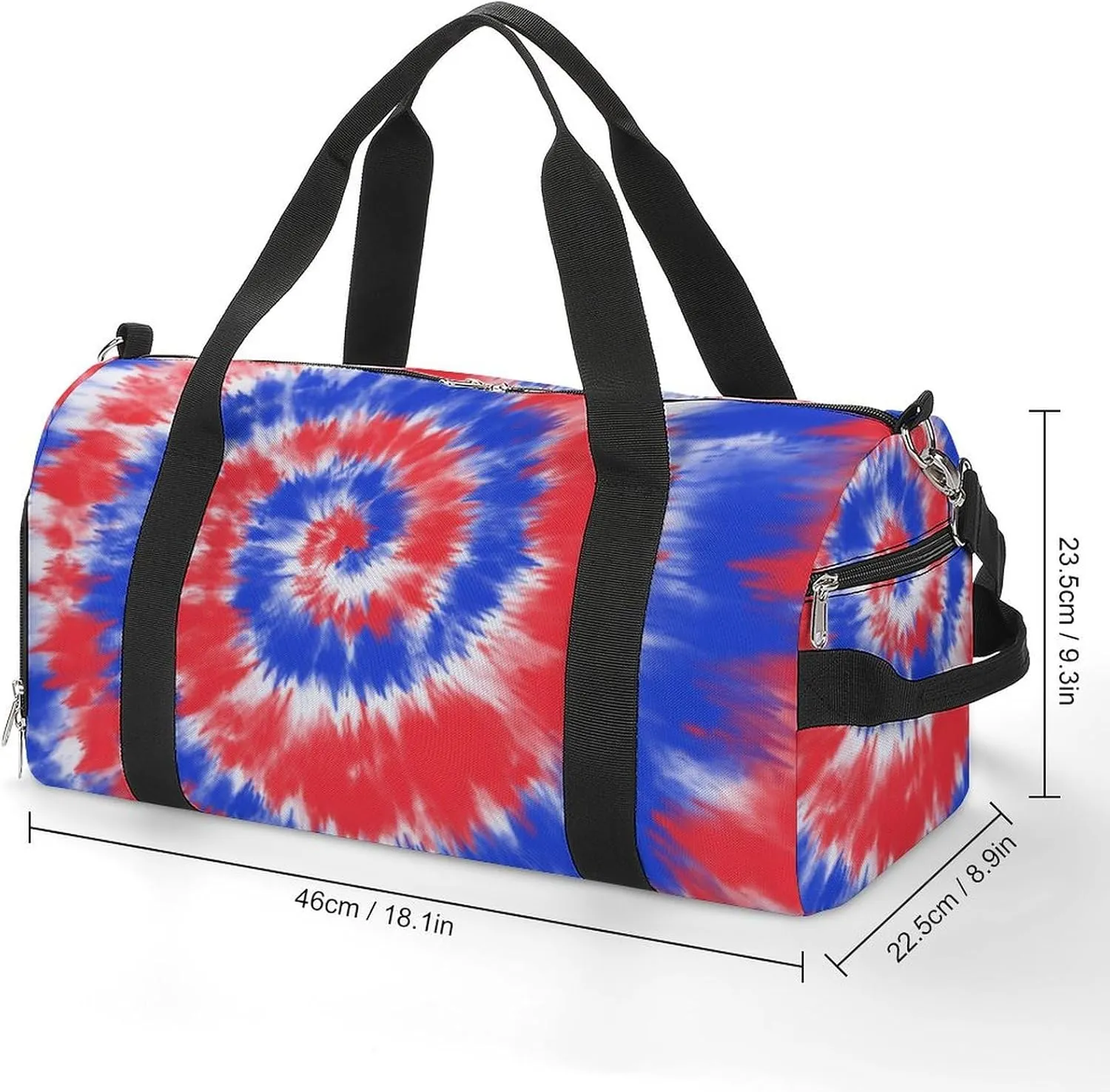 Sport Gym Duffel with Shoe Compartment Wet Pocket, Tie-dye-american-flag Shoulder Travel Bag for Women Men, style-1