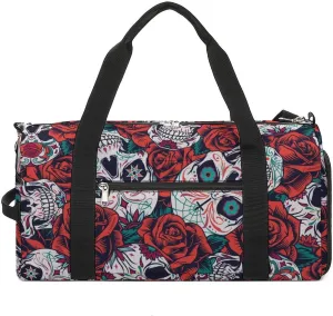 Sport Gym Duffel with Shoe Compartment Wet Pocket, Vintage-day-dead-pattern Shoulder Travel Bag for Women Men, style