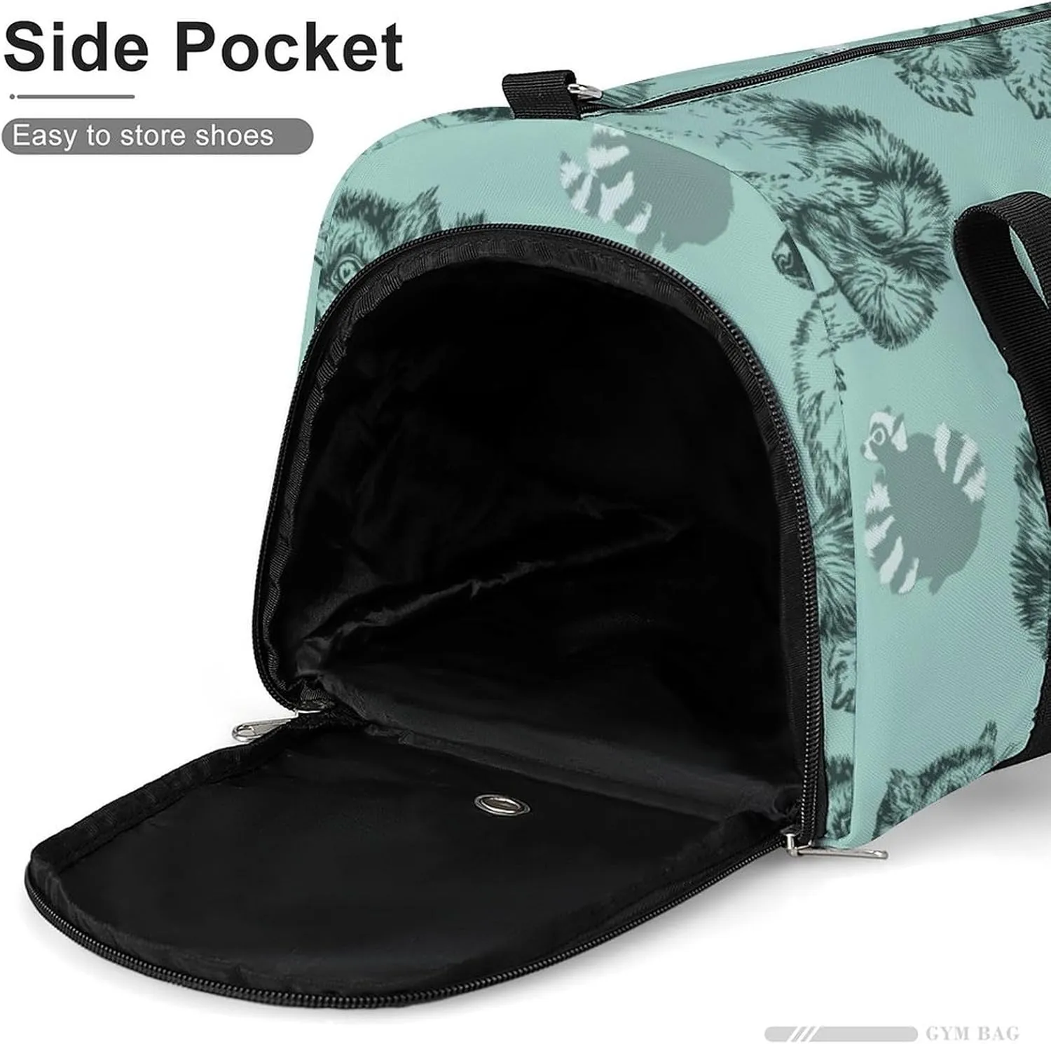 Sport Gym Duffel with Shoe Compartment Wet Pocket, Wild-ringtailed-lemur-print Shoulder Travel Bag for Women Men, style-4