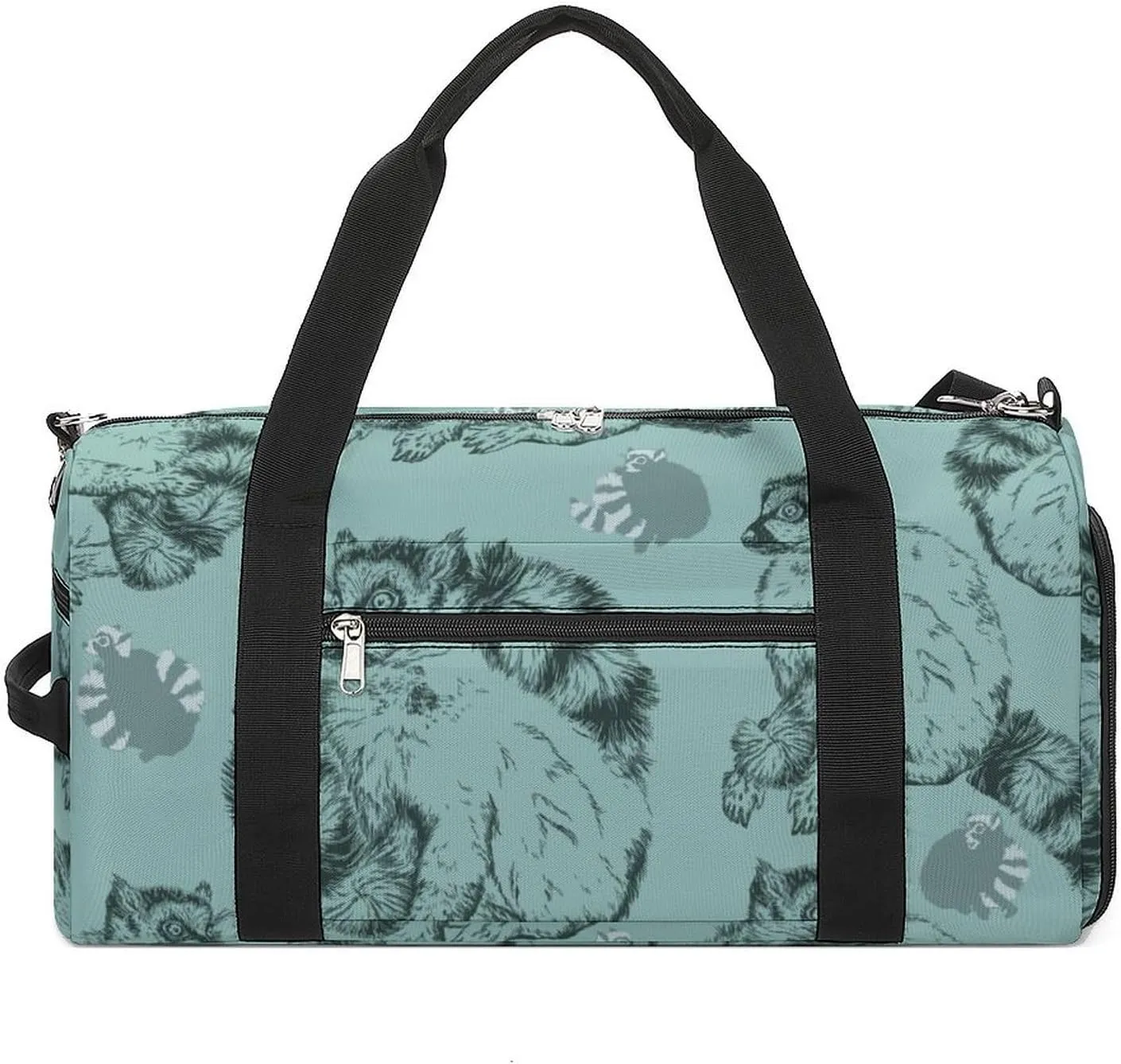 Sport Gym Duffel with Shoe Compartment Wet Pocket, Wild-ringtailed-lemur-print Shoulder Travel Bag for Women Men, style-4