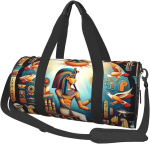 Sports Duffel Bag Egypt-Ankh-God-Eye Foldable Travel Tote Bag Weekender Sleepover Carry On Bag