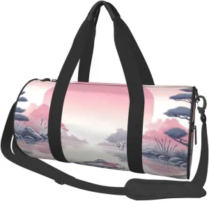 Sports Duffel Bag Fish-Sunset-Koi-Carp-Japanese Foldable Travel Tote Bag Weekender Sleepover Carry On Bag