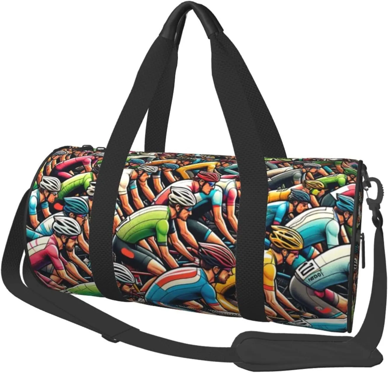 Sports Duffel Bag France-Bike-Cyclist Foldable Travel Tote Bag Weekender Sleepover Carry On Bag