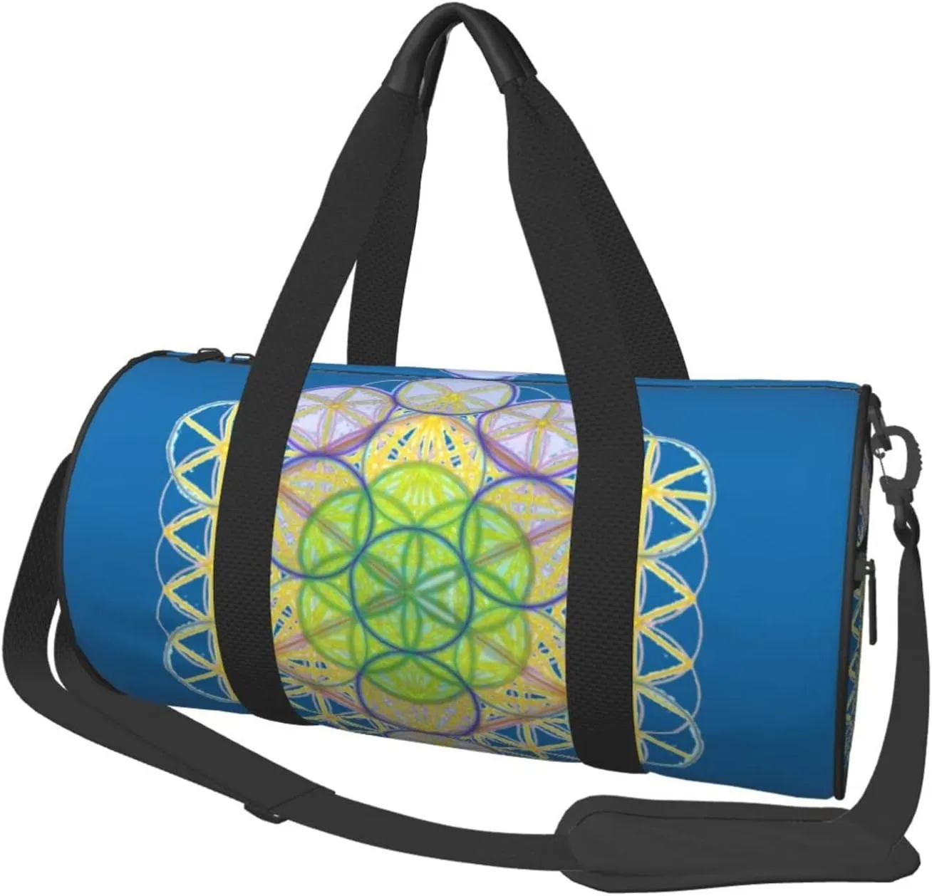 Sports Duffel Flower Of Sacred Geometry Ancient Colorful Round Gym Bag For Men/Women Dance Travel Weekender