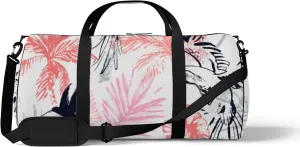 Sports Gym Bag for Women and Men Waterproof Abstract Tropical Pattern Bright Hand Drawn Style Duffel Bag Lightweight Carryon Traveling Boarding Gripsack