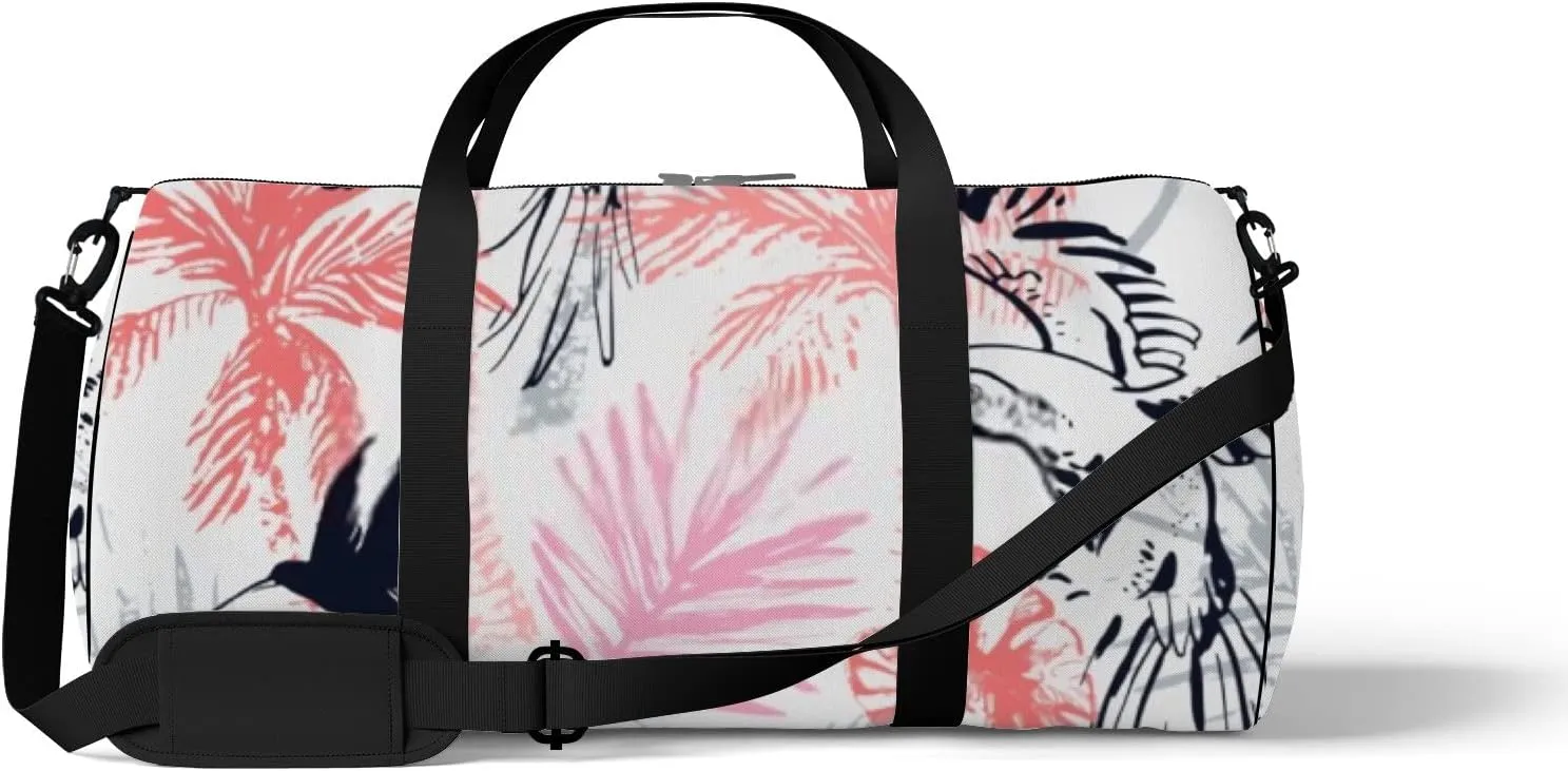 Sports Gym Bag for Women and Men Waterproof Abstract Tropical Pattern Bright Hand Drawn Style Duffel Bag Lightweight Carryon Traveling Boarding Gripsack