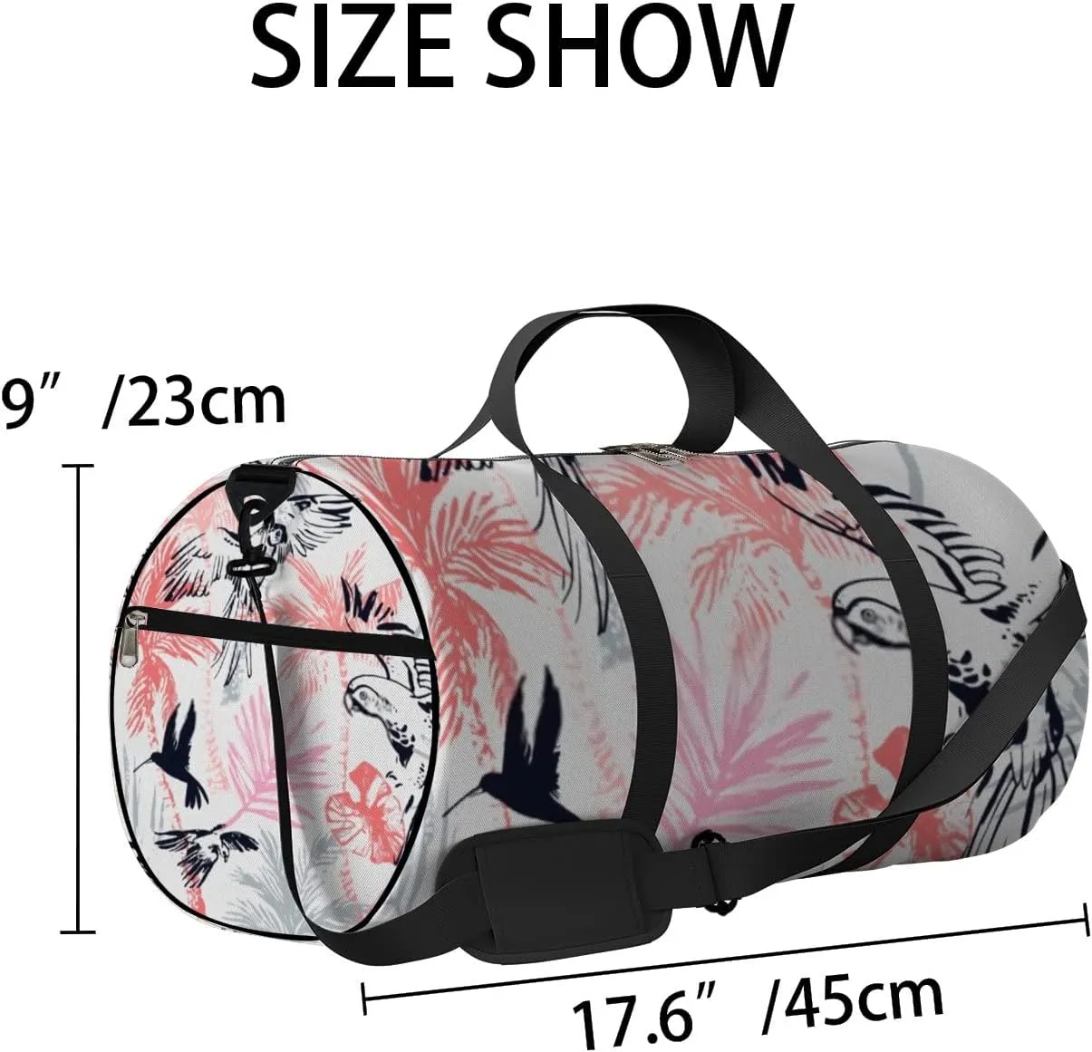 Sports Gym Bag for Women and Men Waterproof Abstract Tropical Pattern Bright Hand Drawn Style Duffel Bag Lightweight Carryon Traveling Boarding Gripsack