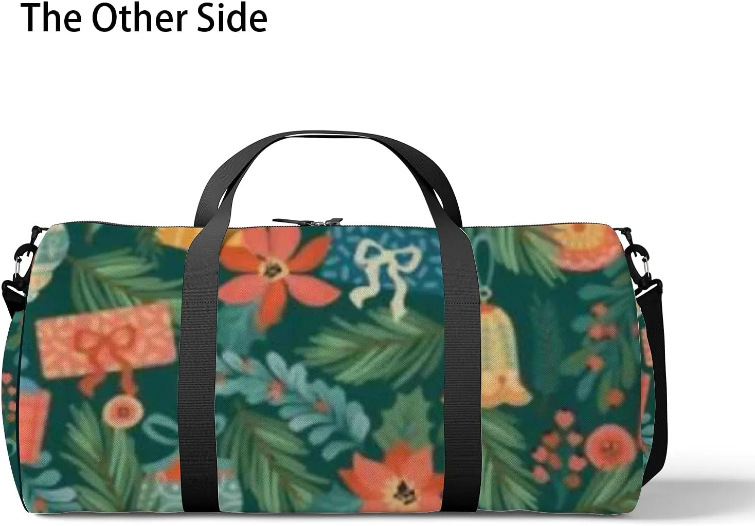 Sports Gym Bag for Women and Men Waterproof Christmas Happy New Year Toys Gifts Retro Style Duffel Bag Lightweight Carryon Traveling Boarding Gripsack