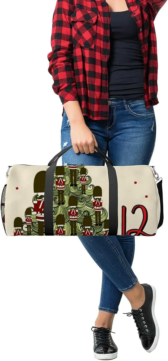 Sports Gym Bag for Women and Men Waterproof Christmas Twelfth Day Twelve Duffel Bag Lightweight Carryon Traveling Boarding Gripsack