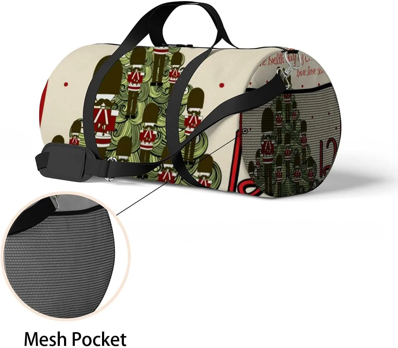 Sports Gym Bag for Women and Men Waterproof Christmas Twelfth Day Twelve Duffel Bag Lightweight Carryon Traveling Boarding Gripsack
