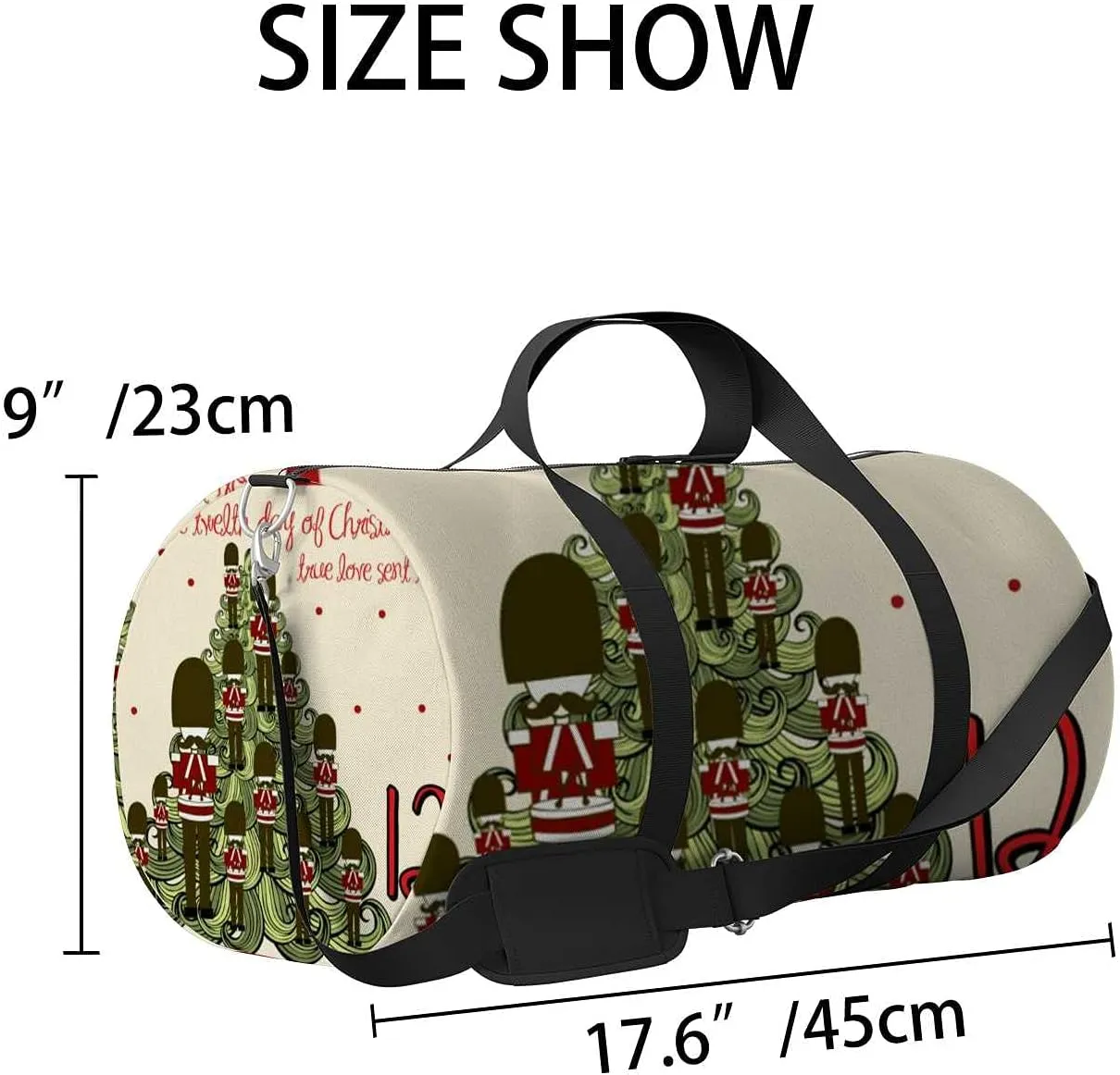 Sports Gym Bag for Women and Men Waterproof Christmas Twelfth Day Twelve Duffel Bag Lightweight Carryon Traveling Boarding Gripsack