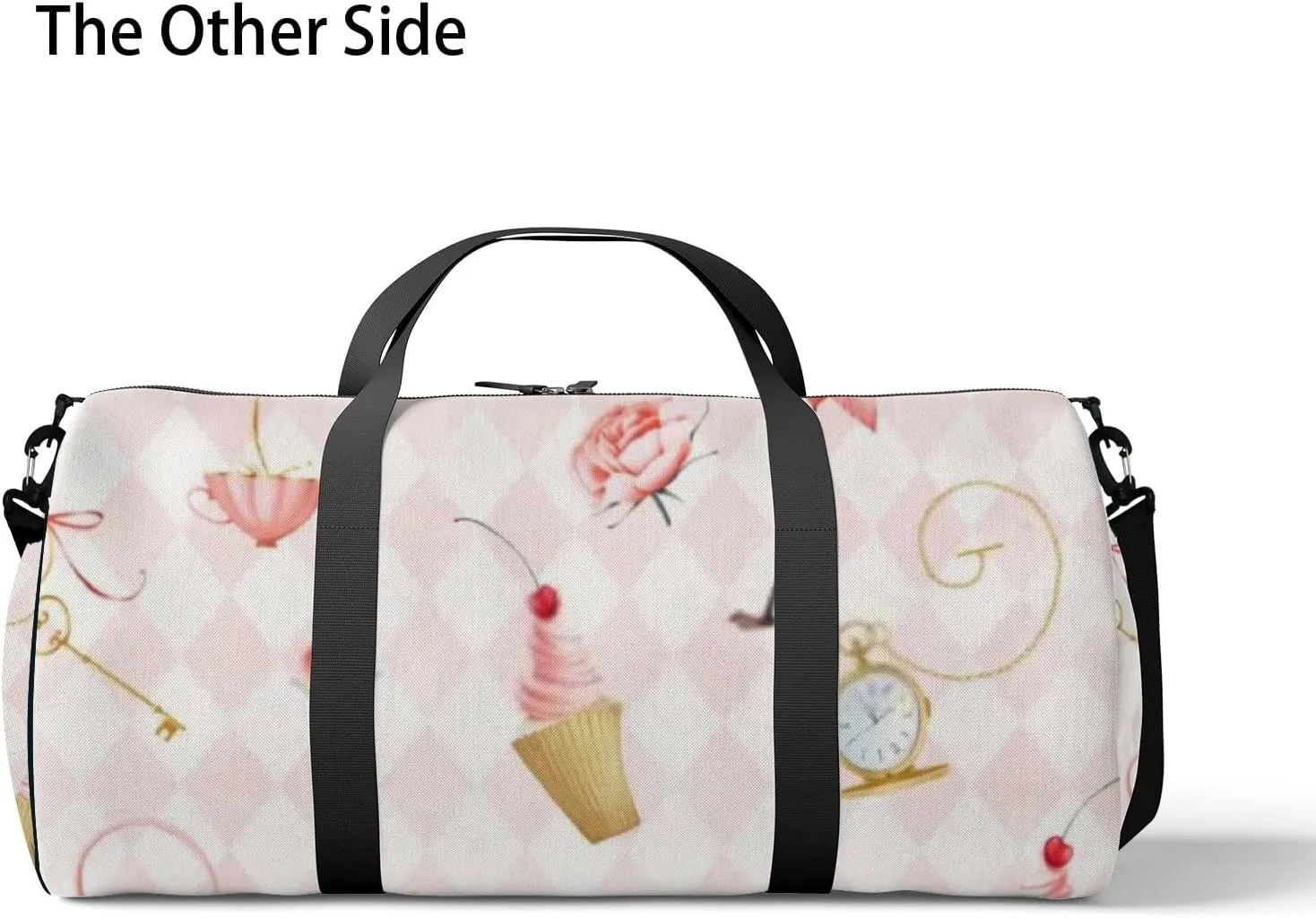 Sports Gym Bag for Women and Men Waterproof Cute Style Pink Rhombuses Flamingo Duffel Bag Lightweight Carryon Traveling Boarding Gripsack