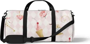 Sports Gym Bag for Women and Men Waterproof Cute Style Pink Rhombuses Flamingo Duffel Bag Lightweight Carryon Traveling Boarding Gripsack