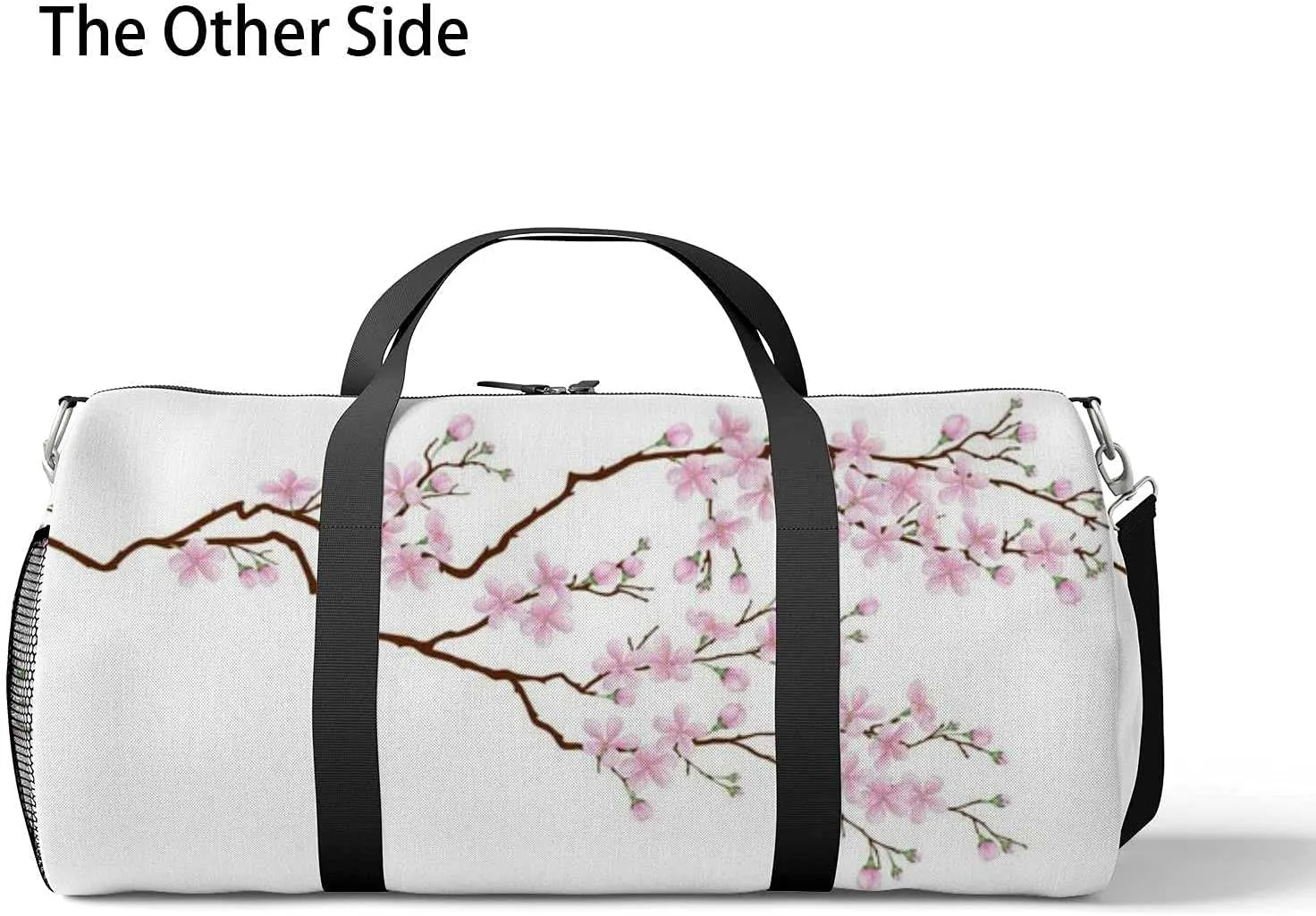 Sports Gym Bag for Women and Men Waterproof Horizontal Branch Cherry Blossoms Duffel Bag Lightweight Carryon Traveling Boarding Gripsack