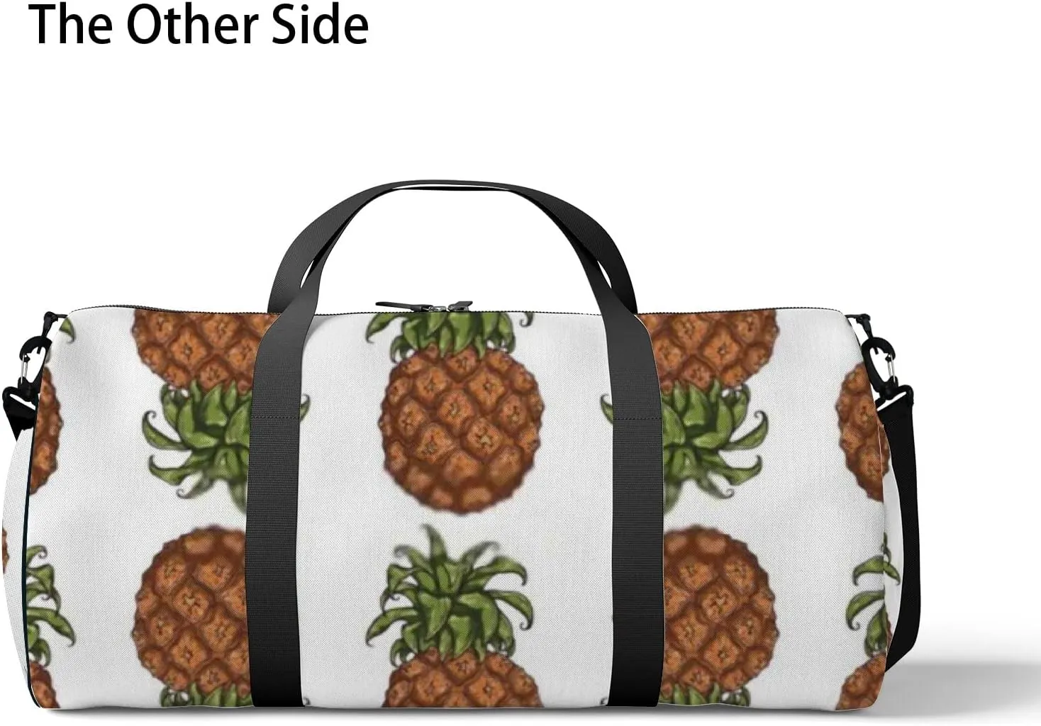 Sports Gym Bag for Women and Men Waterproof Pineapple Sketch Style Duffel Bag Lightweight Carryon Traveling Boarding Gripsack