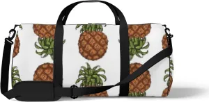 Sports Gym Bag for Women and Men Waterproof Pineapple Sketch Style Duffel Bag Lightweight Carryon Traveling Boarding Gripsack