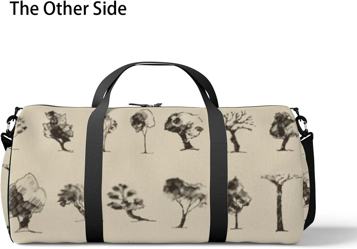 Sports Gym Bag for Women and Men Waterproof Trees Sketch Set Vintage Style Duffel Bag Lightweight Carryon Traveling Boarding Gripsack