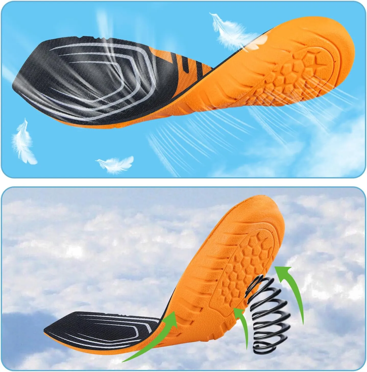 Square Toe Boot Insoles for Ariat Men & Women Shoes Replacement, Footwear Inserts Comfort & Foot Pain Relief