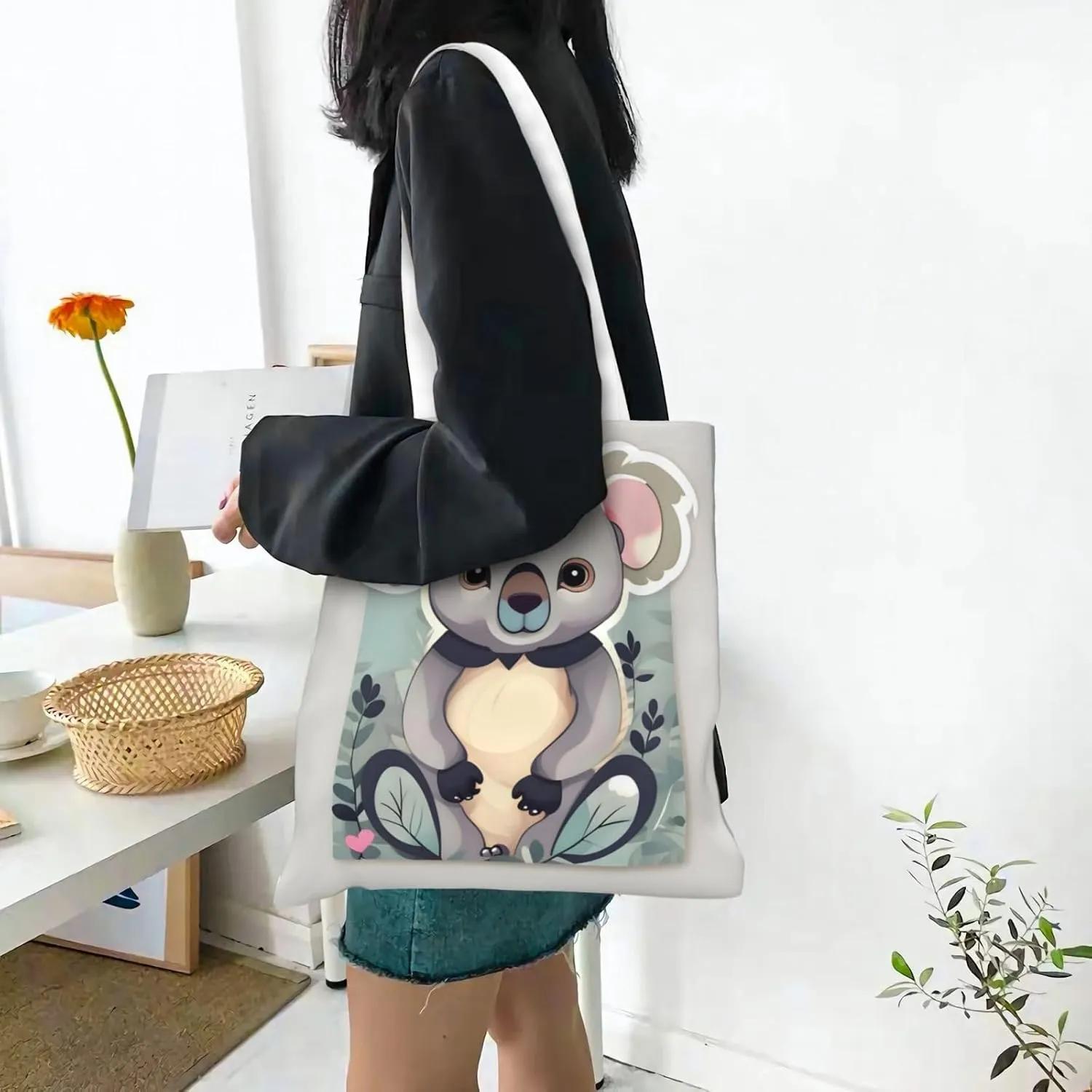 SSIMOO One Purple Plum Butterfly Fashion Canvas Tote Bag-Personalized Handbag,Multifunctional Bag,Elegant And Minimalist