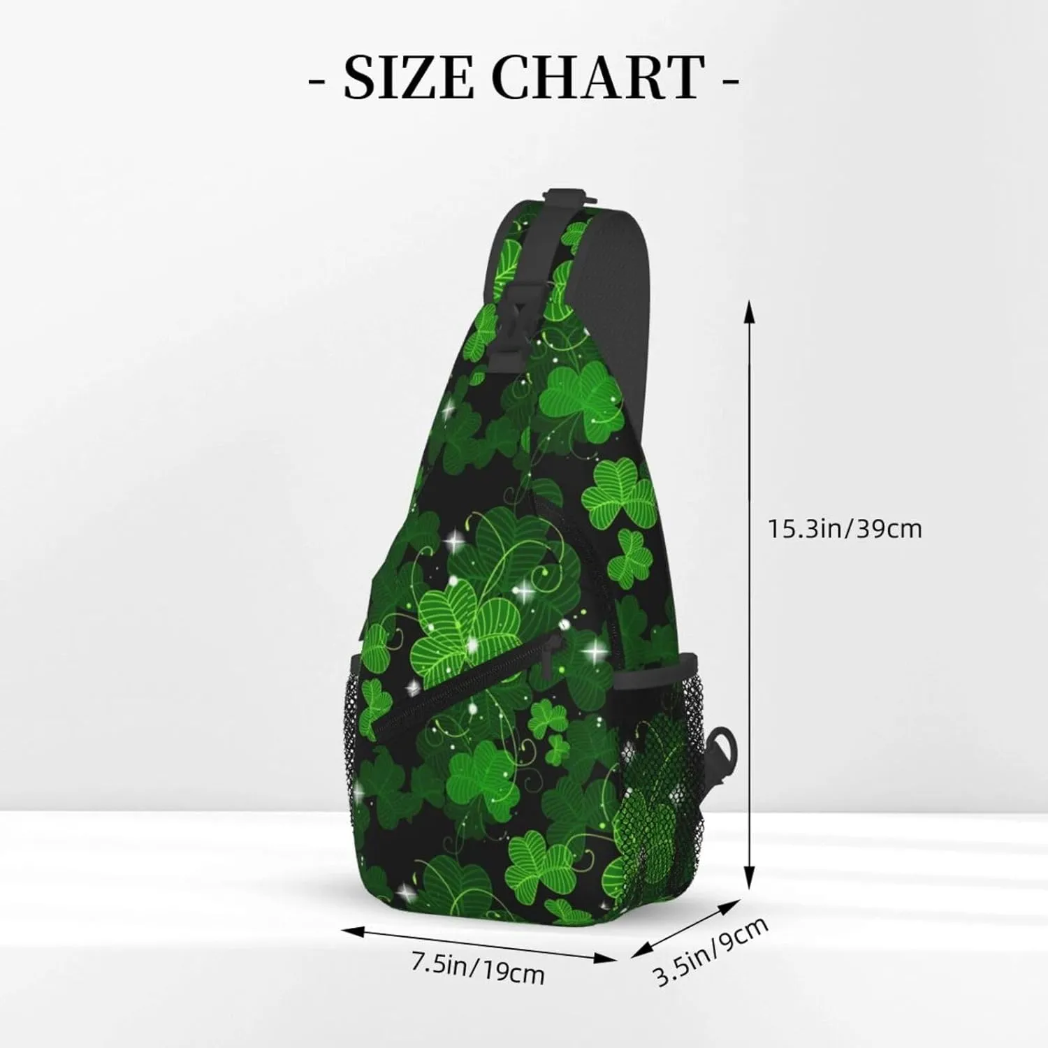 St Patrick's Day Bags Lucky Clover Shamrock Sling Bag Crossbody Backpack Shoulder Casual Daypack Bag for Men Women