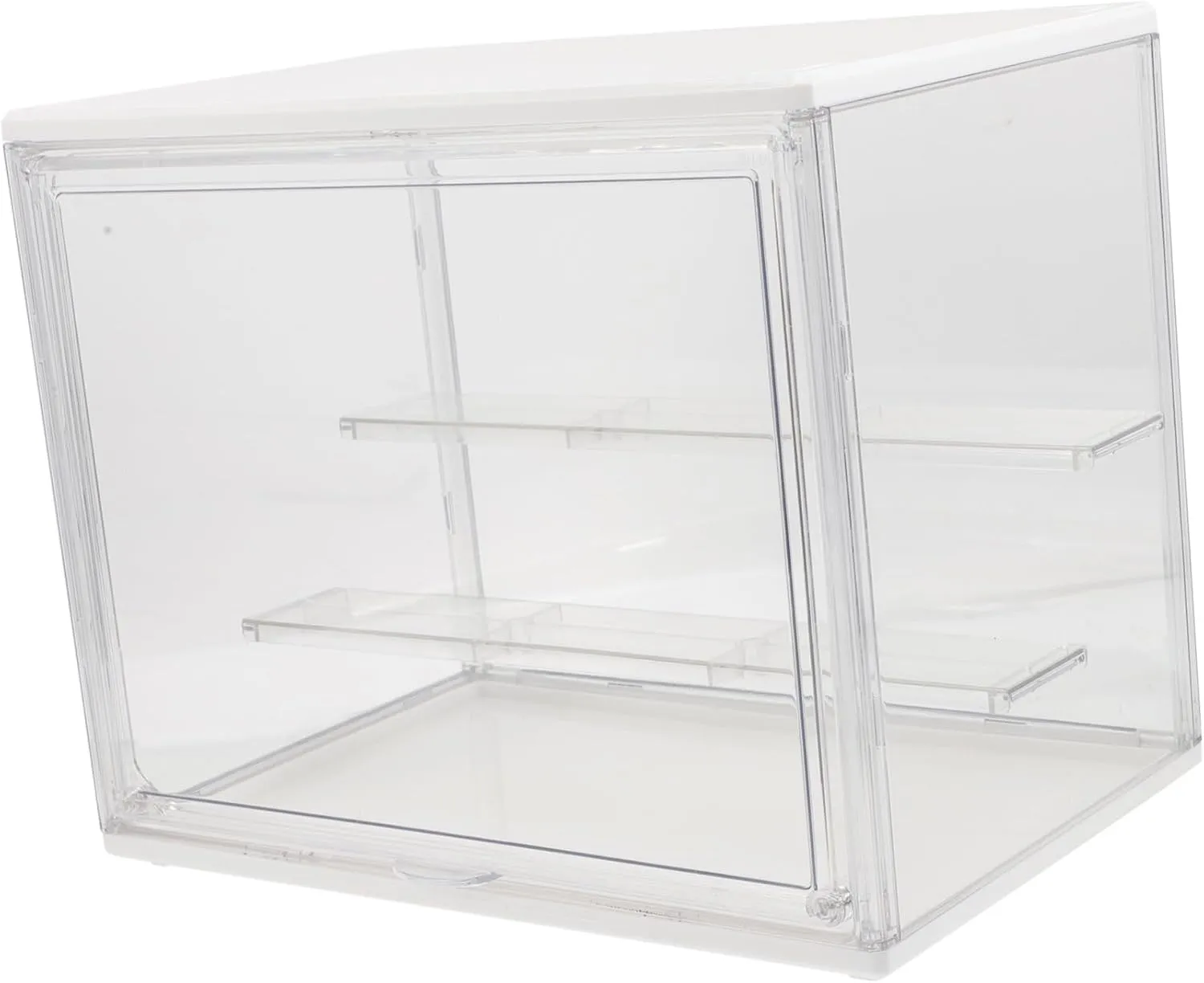 Stackable Doll Case Storage Box Removable Shelf Transparent Organizer for Books Action Figures and Items for Desk Nursery and Bedroom Use