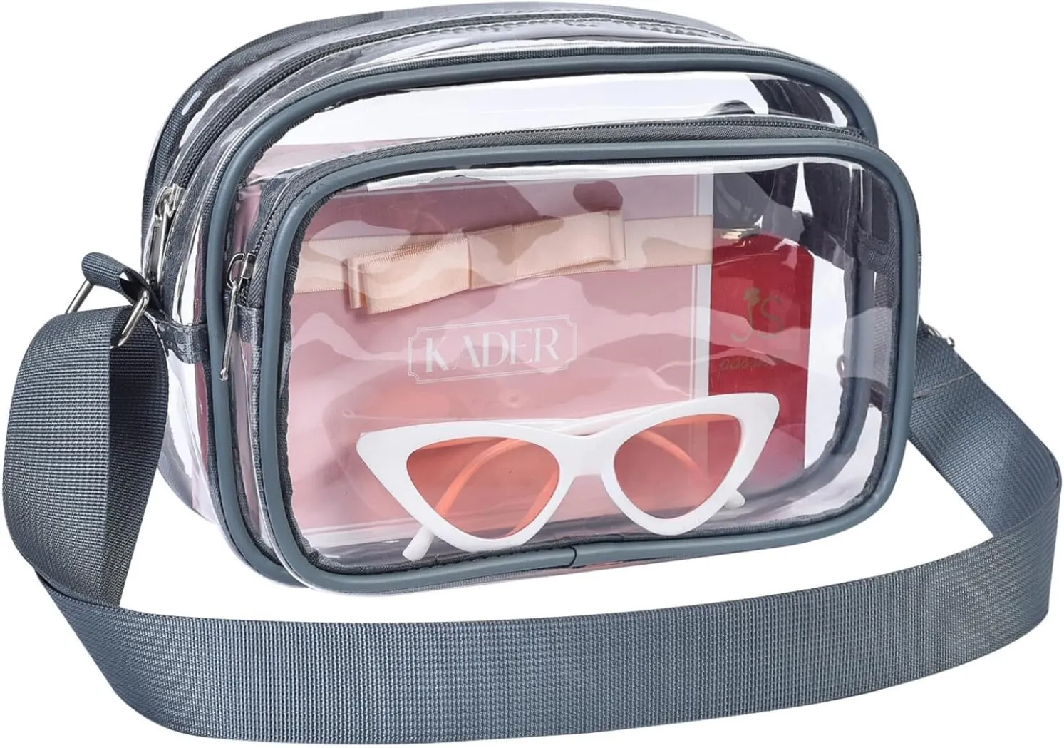 Stadium Approved Clear Bag with Front Pocket - Messenger Bag for Sports, Concerts