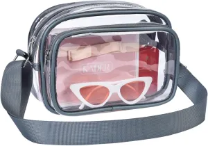 Stadium Approved Clear Bag with Front Pocket - Messenger Bag for Sports, Concerts