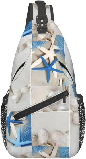 Starfish And Lighthouse Stylish Men'S Messenger Bag - Durable Polyester, Huge Capacity & Adjustable Strap