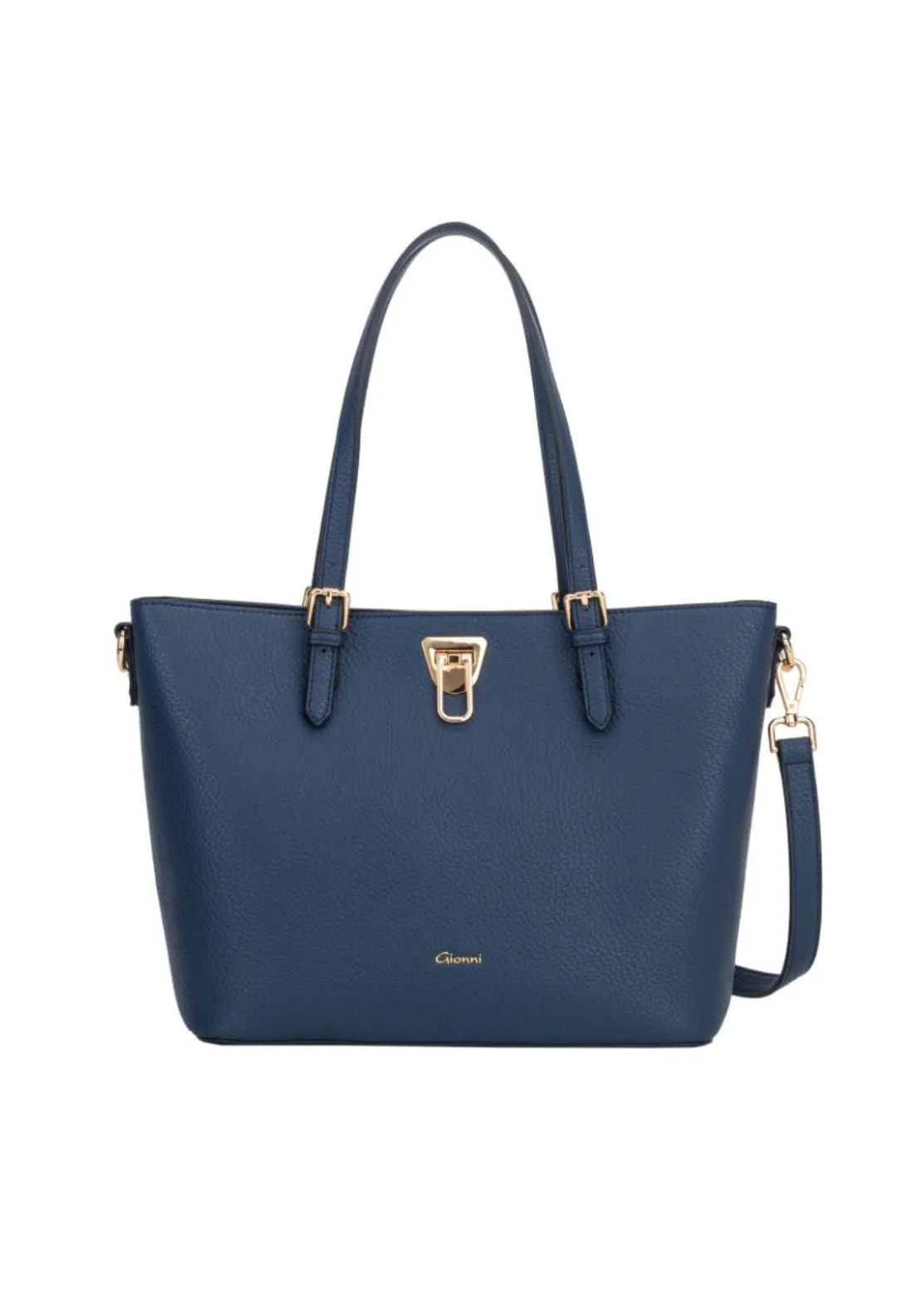 Starfish Tote Bag With Buckle - Navy