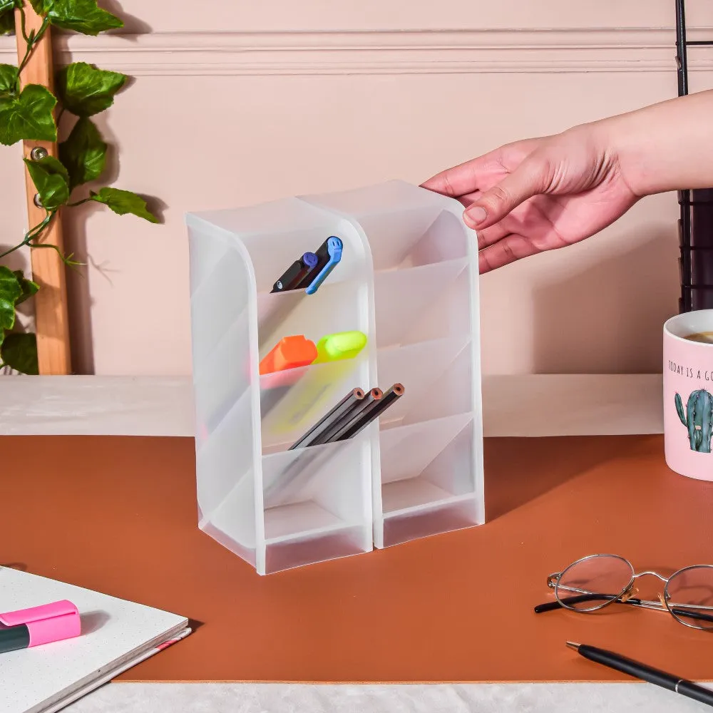 Stationery Table Organiser White Set Of 2