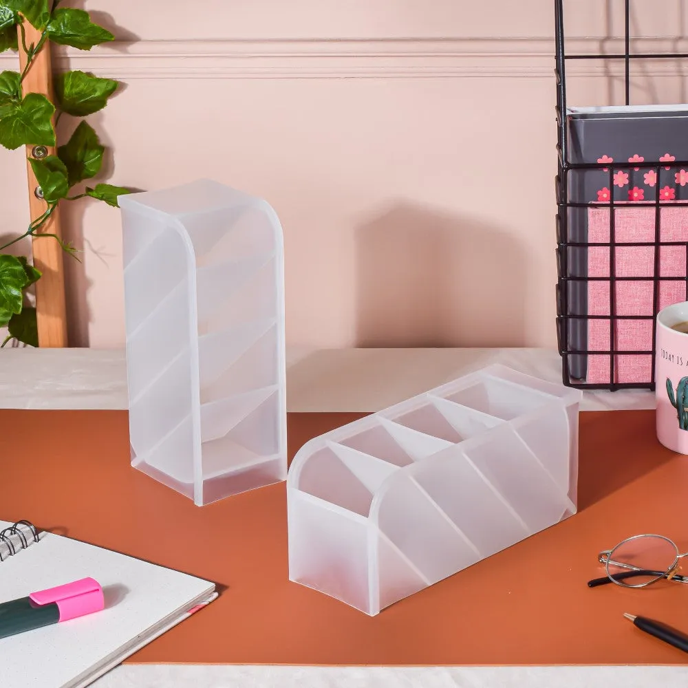 Stationery Table Organiser White Set Of 2