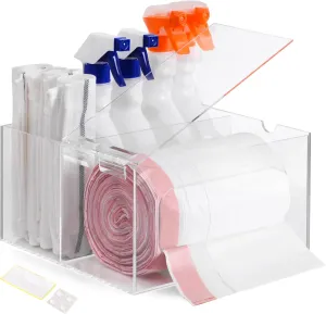 Storage Standard Trash Bag Kitchen and Bathroom Organizer - Large Garbage Bag Under Sink Dispenser - Acrylic Storage Cabinet