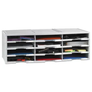 Storex Storex Literature Organizer, 12 Compartments, 10.63 x 13.3 x 31.4, Gray