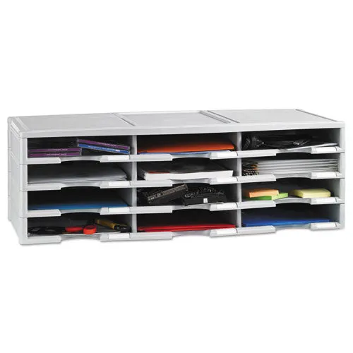 Storex Storex Literature Organizer, 12 Compartments, 10.63 x 13.3 x 31.4, Gray