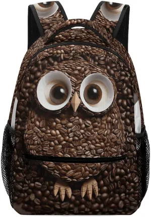 Stylish Backpack, Coffee Bean Owl Print Durable Backpack Travel Backpack Hiking Backpack Ergonomic Backpack Comfortable Backpack, Style