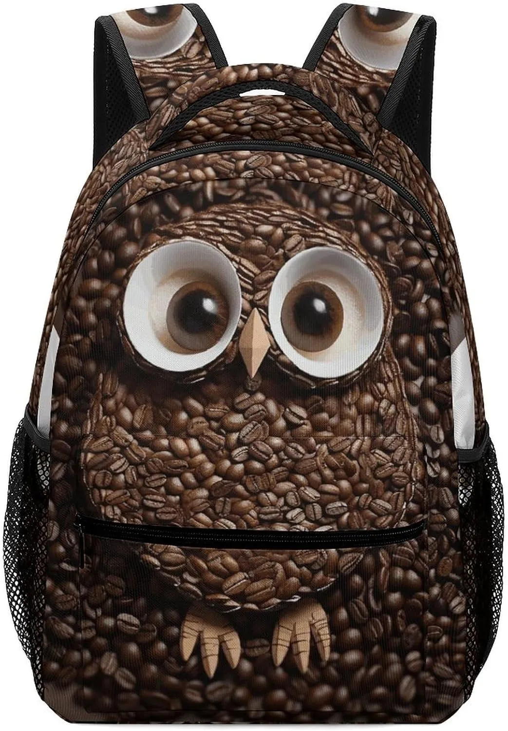 Stylish Backpack, Coffee Bean Owl Print Durable Backpack Travel Backpack Hiking Backpack Ergonomic Backpack Comfortable Backpack, Style