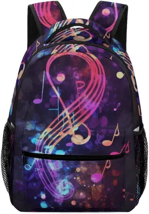 Stylish Backpack, Colorful Galaxy Music Note Print Durable Backpack Travel Backpack Hiking Backpack Ergonomic Backpack Comfortable Backpack