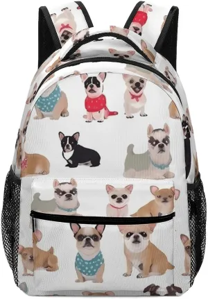 Stylish Backpack, Cute Chihuahua Pug Pattern Print Durable Backpack Travel Backpack Hiking Backpack Ergonomic Backpack Comfortable Backpack