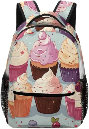 Stylish Backpack, Delicious Cupcakes Print Durable Backpack Travel Backpack Hiking Backpack Ergonomic Backpack Comfortable Backpack, Style