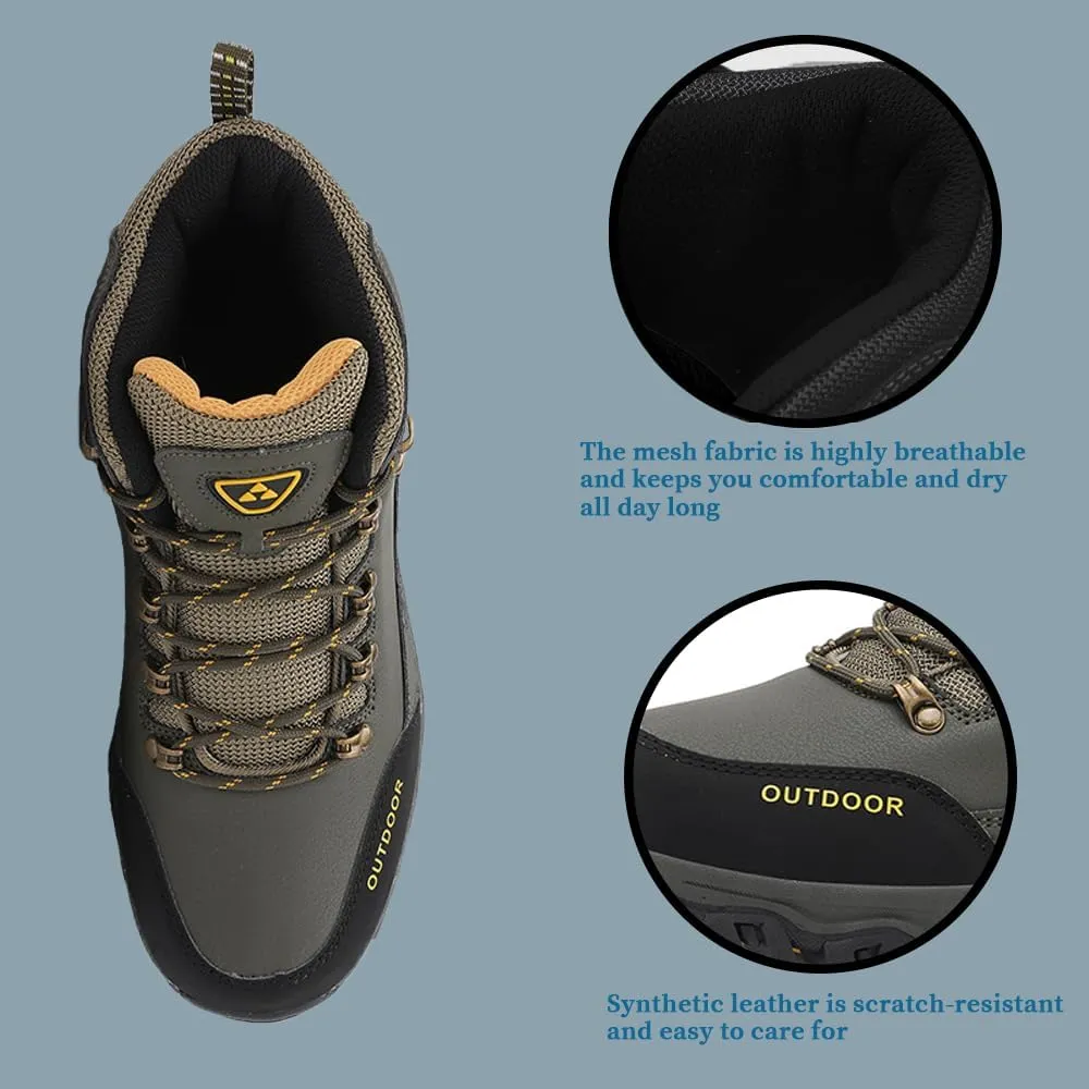 Succttssful Men's Breathable Hiking Trekking Boots for Outdoor - Comfortable Backpacking Boots for Traveler
