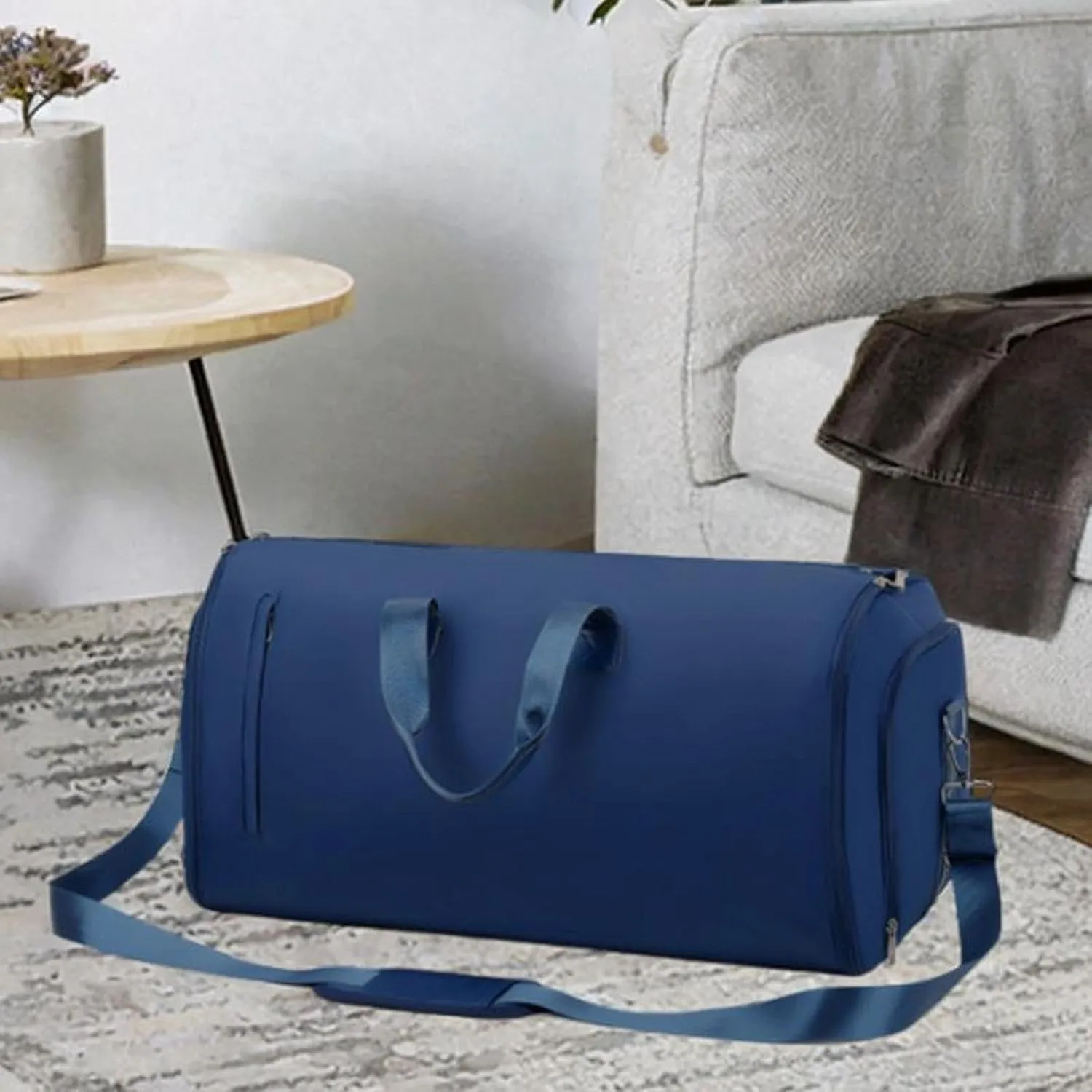 Suit Bag Tote Portable Business Travel Bag for Hiking for Men Women Trip Holiday, Dark Blue