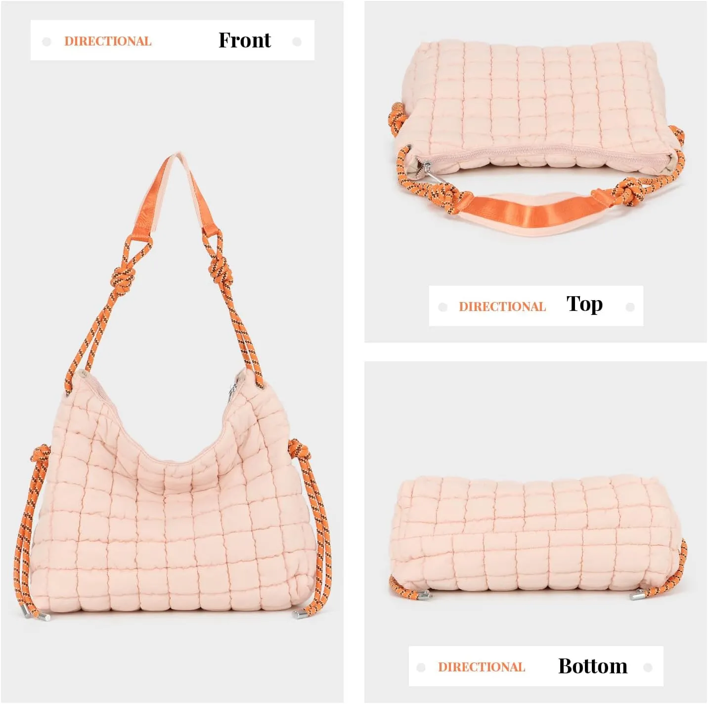 SUKUTU Puffer Tote Bag for Women Lightweight Quilted Crossbody Shoulder Bag Soft Puffy Large Purse