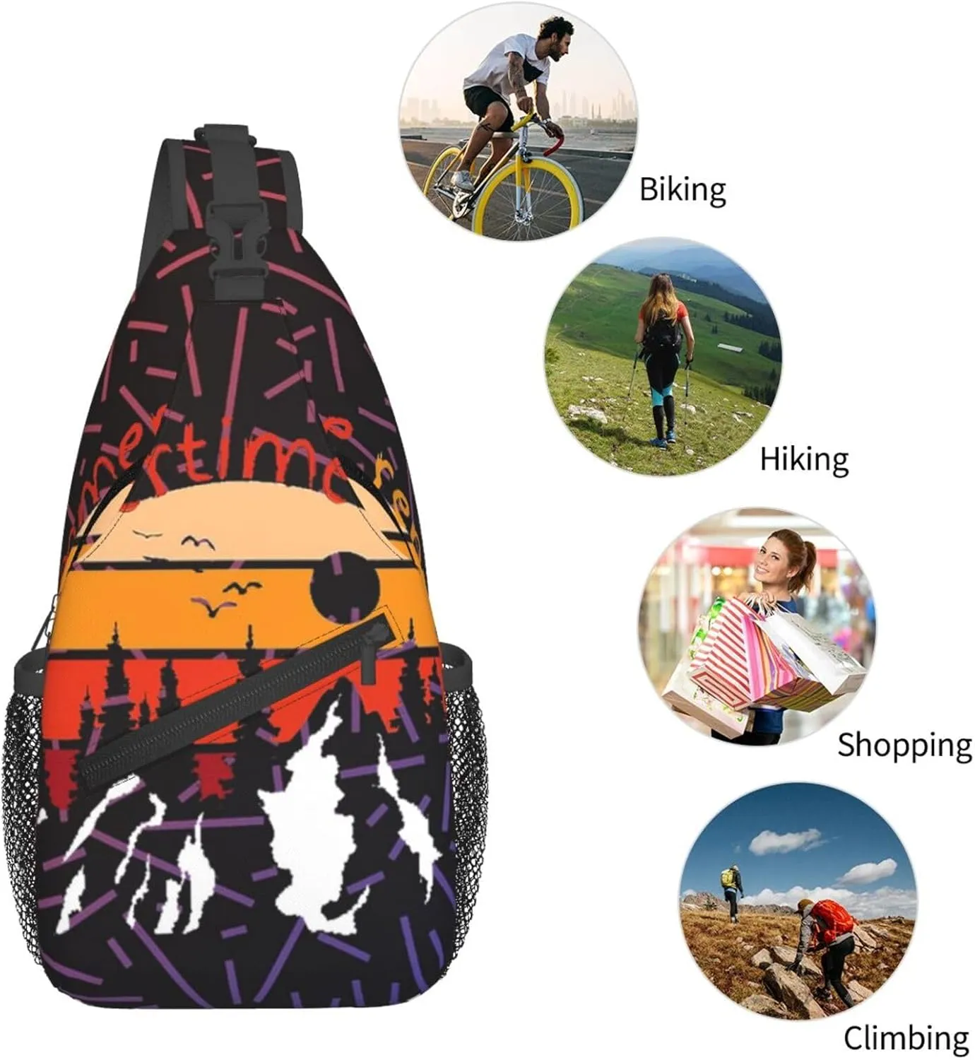 Summertime Render Poster Small Crossbody Backpack Sling Bag For Men Women Mini One Shoulder Chest Bags Gym Sport Travel Hiking Daypack