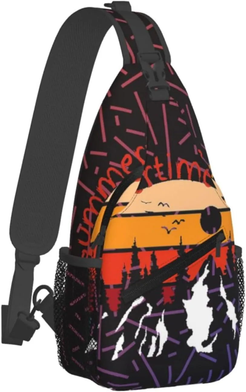 Summertime Render Poster Small Crossbody Backpack Sling Bag For Men Women Mini One Shoulder Chest Bags Gym Sport Travel Hiking Daypack