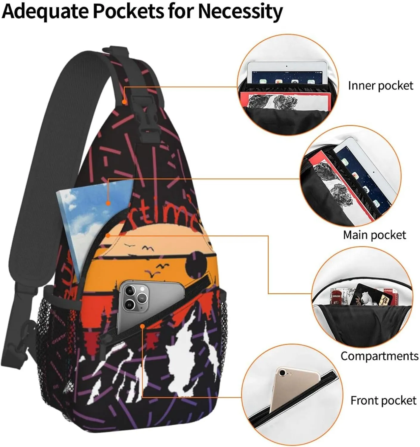 Summertime Render Poster Small Crossbody Backpack Sling Bag For Men Women Mini One Shoulder Chest Bags Gym Sport Travel Hiking Daypack