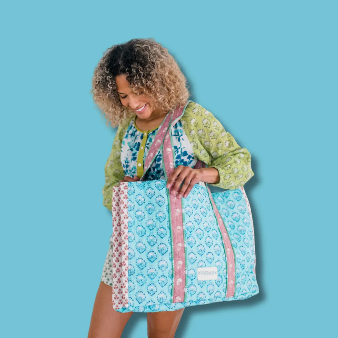 Sundara Signature Quilted Tote Bag