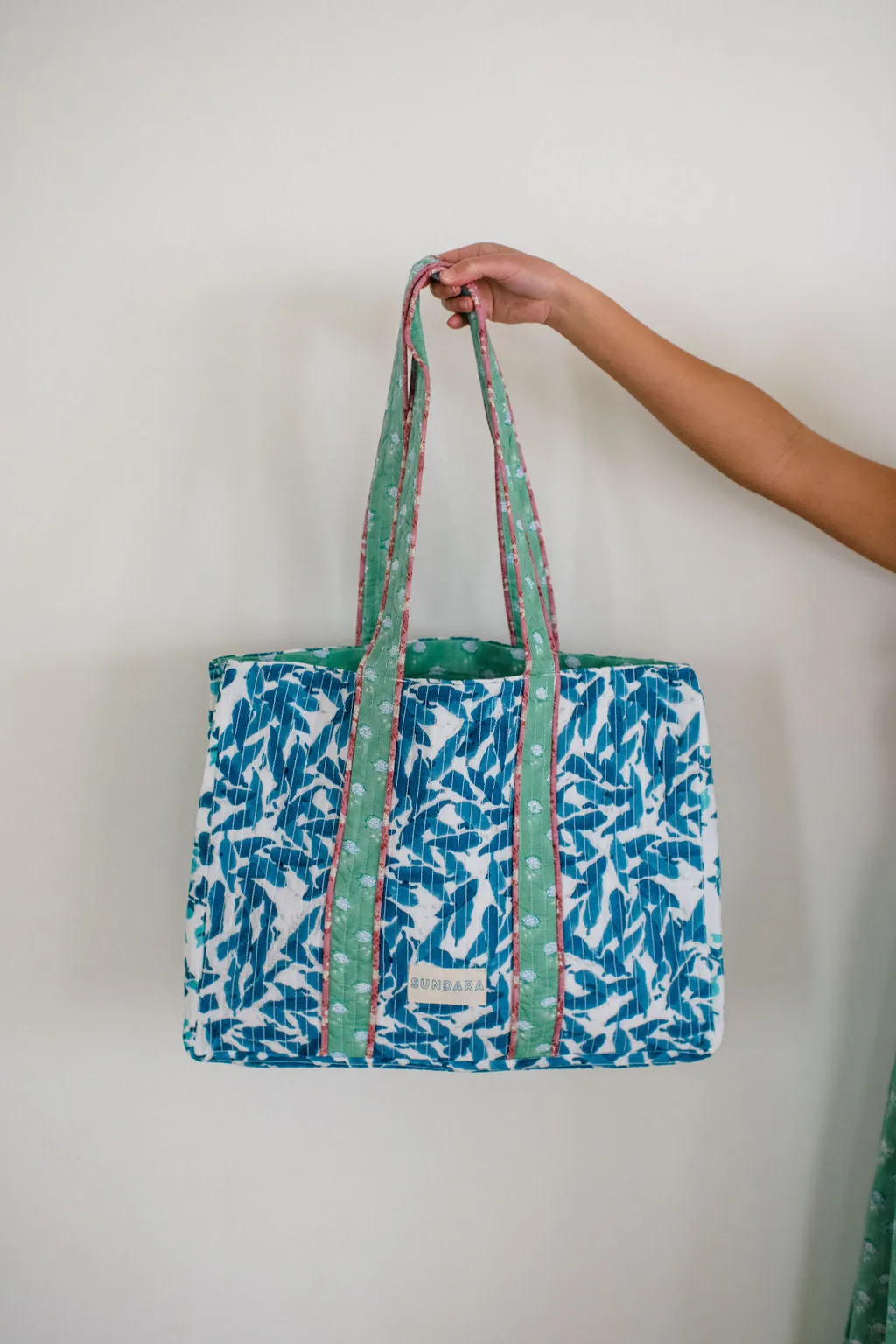 Sundara Signature Quilted Tote Bag
