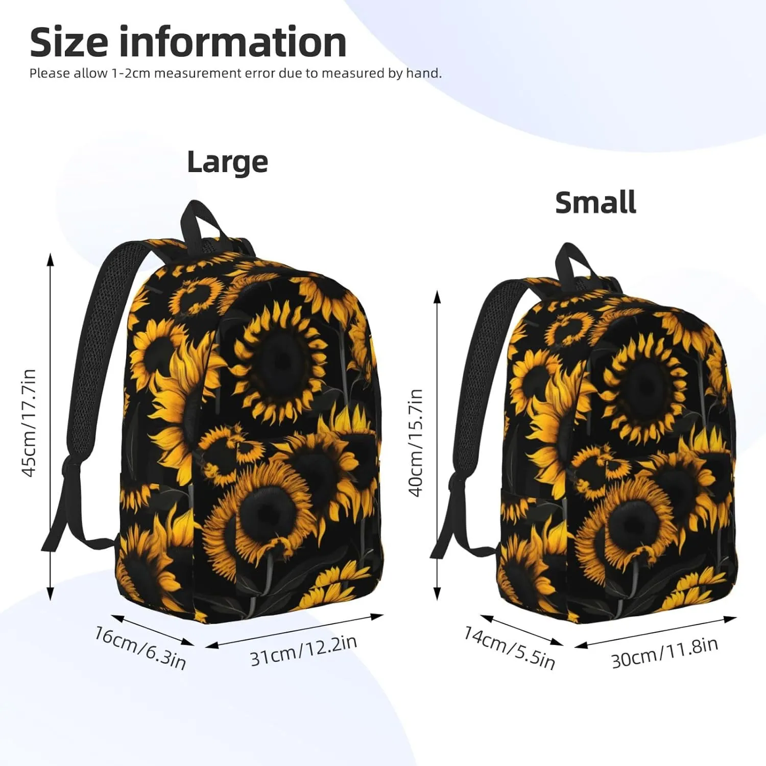 Sunflower Blooming Flowers Plants print Duffel Bag, Lightweight Duffel Bag, Casual Backpack, 17.7 x 6.3 x 12.2 inches