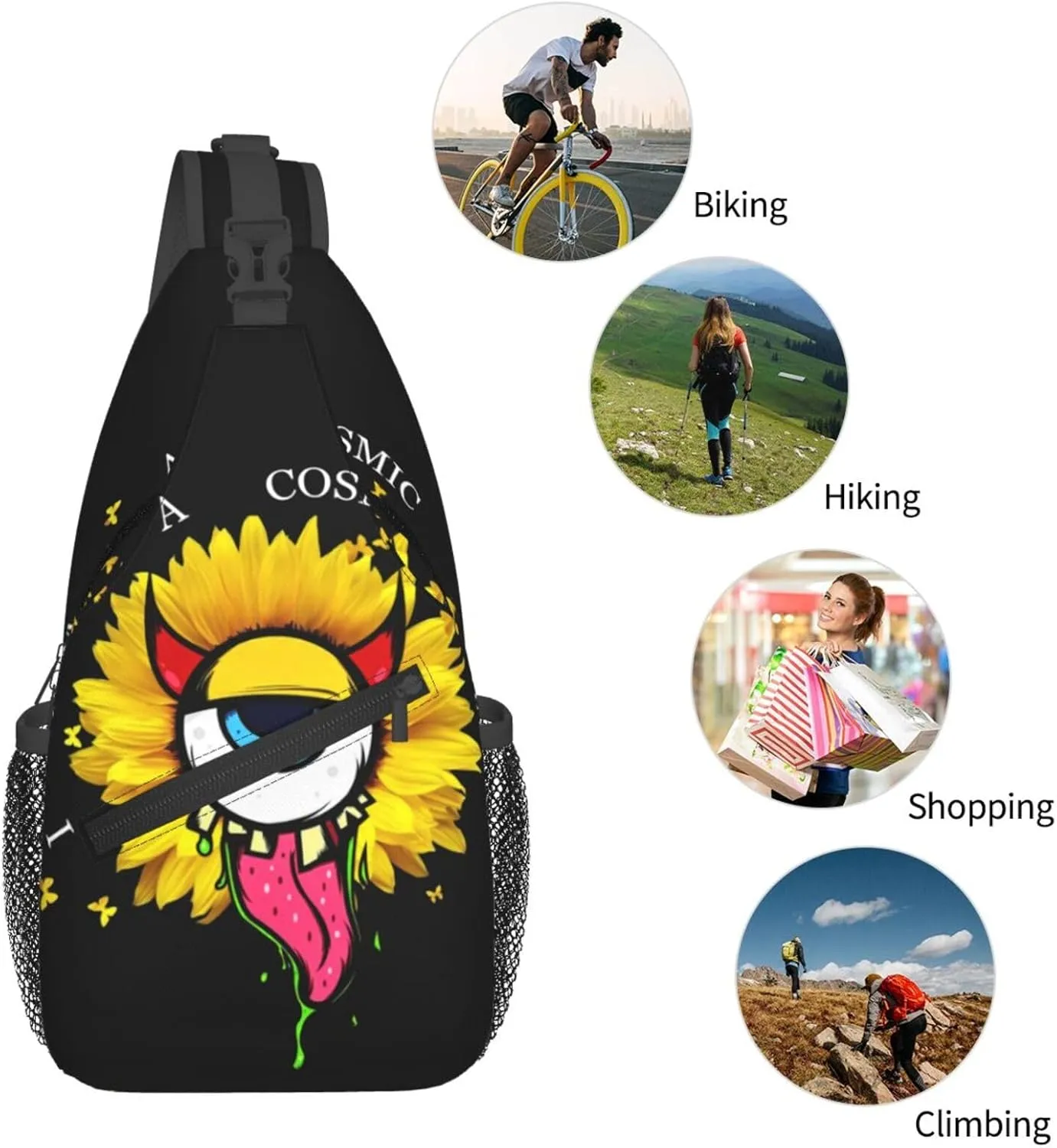 Sunflower Chest Bags Crossbody Sling Bag Shoulder Bag Travel Hiking Daypack For Men Women