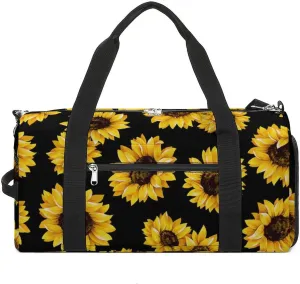 Sunflower Sports Tote Gym Bag for Women Men, Overnight Bag with Shoe Compartment Water Resistant